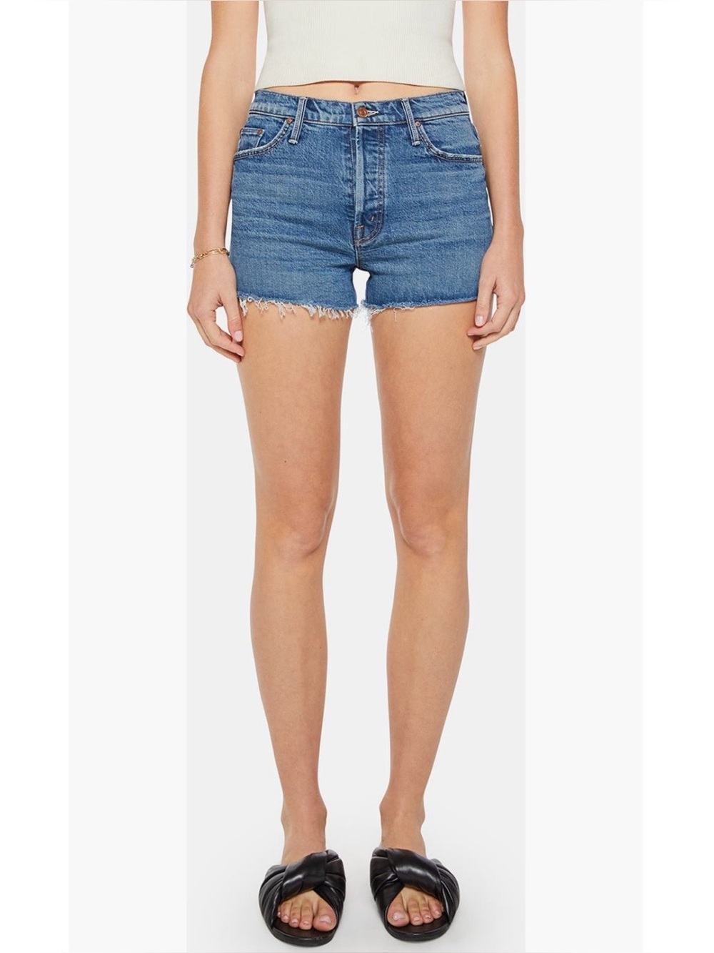 Mother The Tomcat Cutoff Denim Shorts in Thrill Seeker Size 28 - Picture 1 of 11